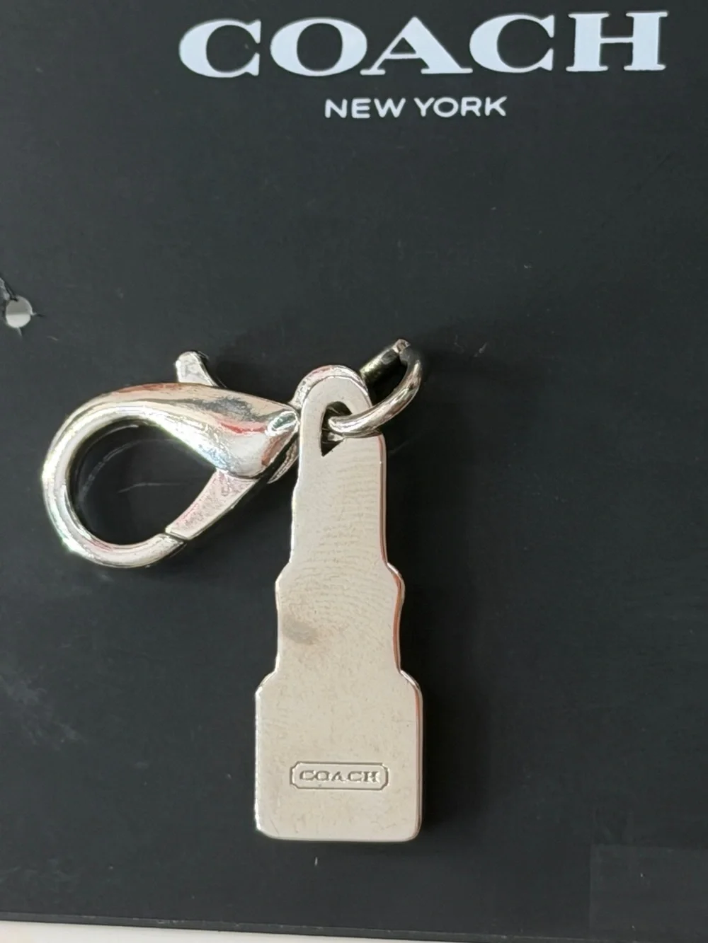 Coach Pink & Black Lipstick Charm Keychain